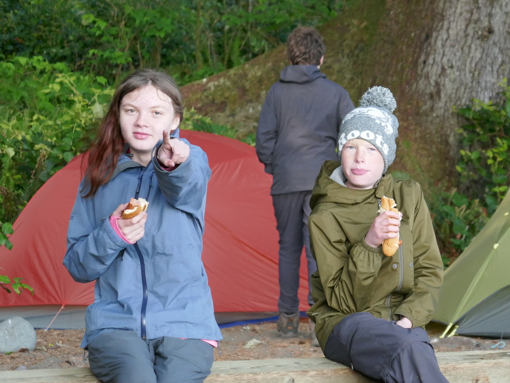 pointing things out in camp