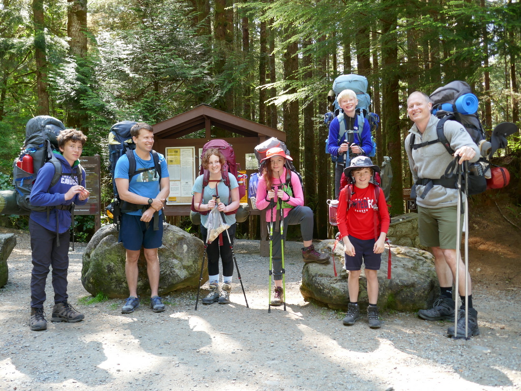 getting ready to hike