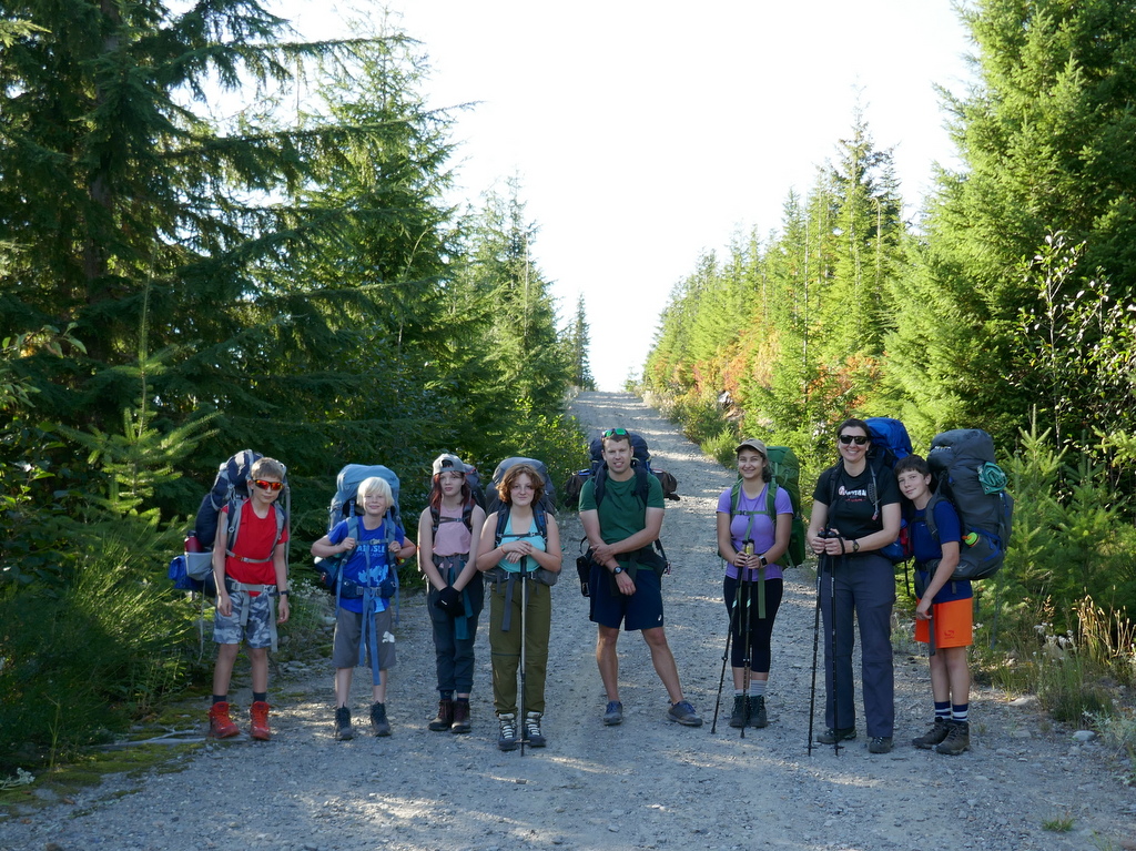 snowshoeing program through snow