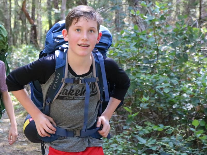 Teen leadership hiking